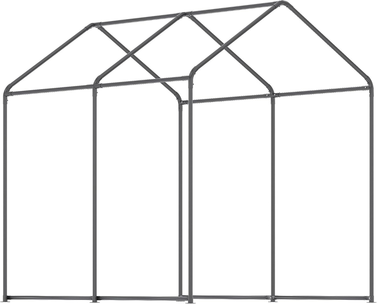 outsunny 8' x 6' x 7.5' walk-in greenhouse, front angle view