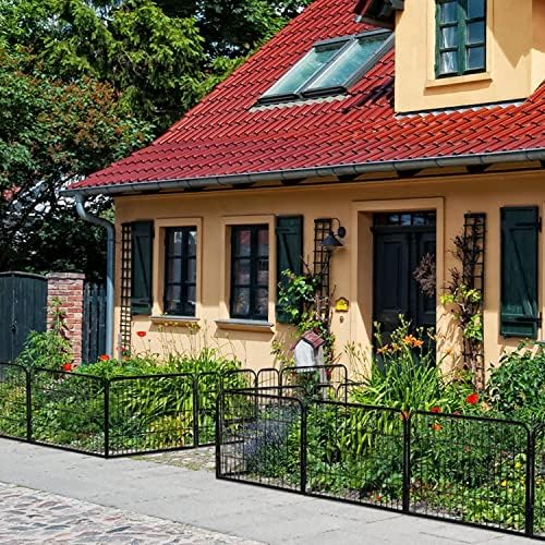 topeakmart 24inx85ft rustproof decorative garden fence outdoor, close-up detail