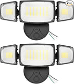 Olafus 80W Flood Lights Outdoor 2 Pack, Switch Controlled LED Security Lights 8000LM, 6500K Outside Floodlight, IP65 Waterproof Exterior Light Fixture for House, Yard, Garage, Wall/Eave Mount Black