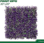 artificial greenery wall panels 20" x 20", 3packs, side view