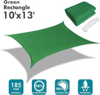 KANAGAWA Sun Shade Sail 10'x13' Dark Green Rectangle UV Block Canopy Awning Shelter Fabric Cloth Screen for Outdoor Patio Garden Backyard