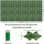 odtory artificial ivy privacy screen fence panel, green shown in use