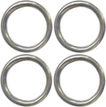 2.5" Metal O-Ring, 4 Pack 304 Seamless Welding Stainless Steel Rings Heavy Duty Smooth Solid Multi-Purpose Big Ring for for Crafts, 8mm x 50mm