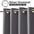 NICETOWN Blackout Outdoor Patio Curtain & Drape Waterproof, Top and Bottom Rustproof Grommets Heavy Weight Windproof Sunlight Blocking Keep Privacy for Yard/Pergola, 1 Piece, W84 x L84, Grey