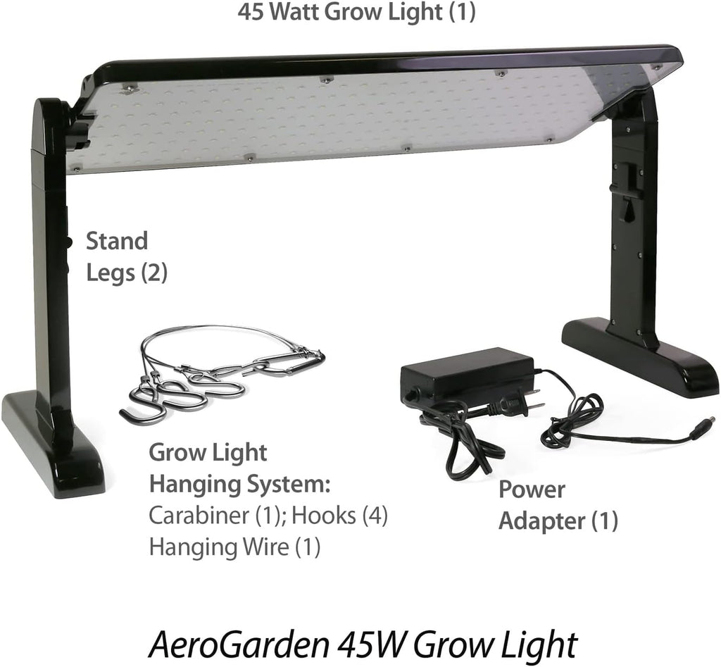 AeroGarden 45W LED Grow Light Panel | Grow Light for Plants, Includes Stand and Hanging Kit