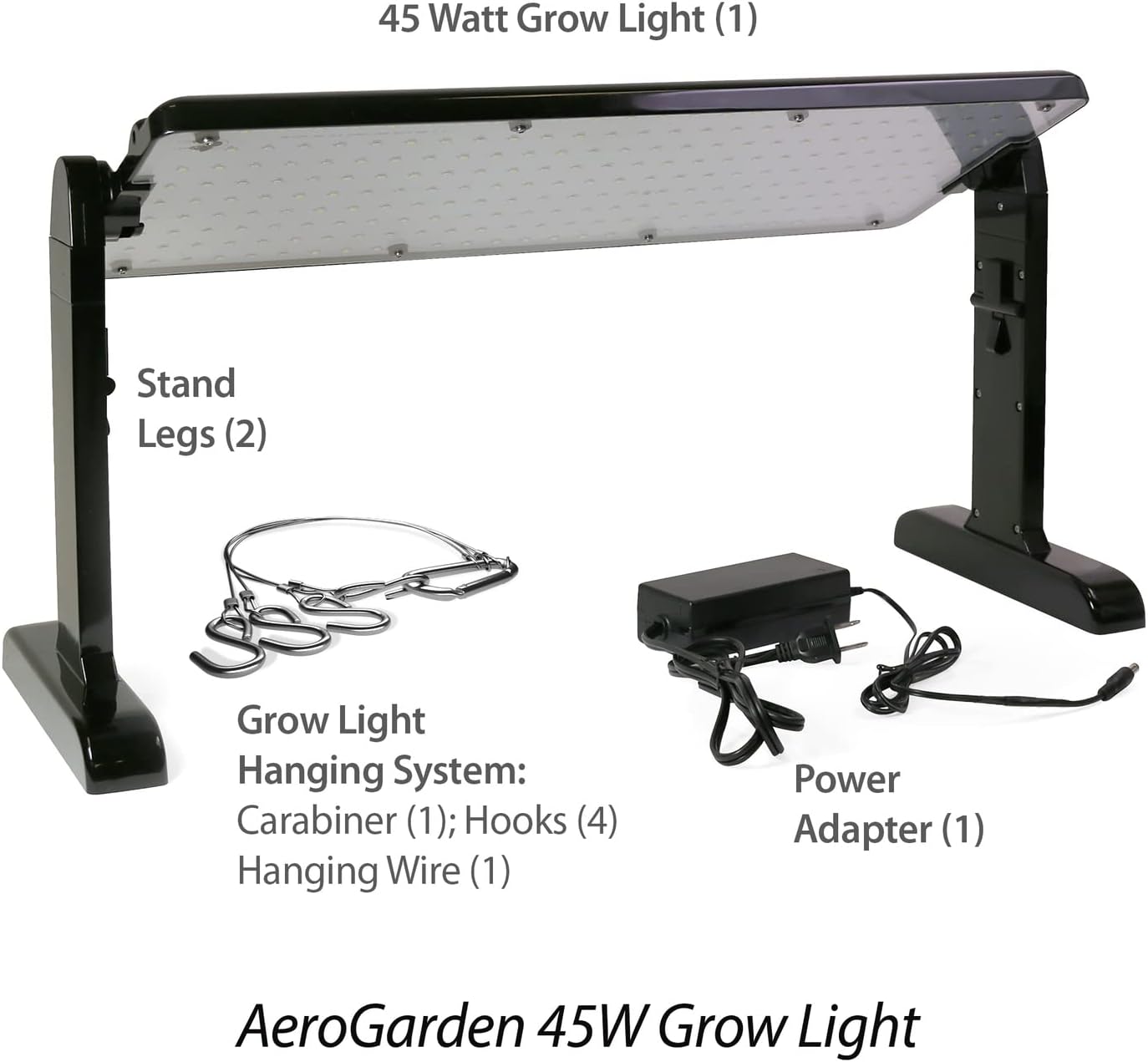 AeroGarden 45W LED Grow Light Panel | Grow Light for Plants, Includes Stand and Hanging Kit