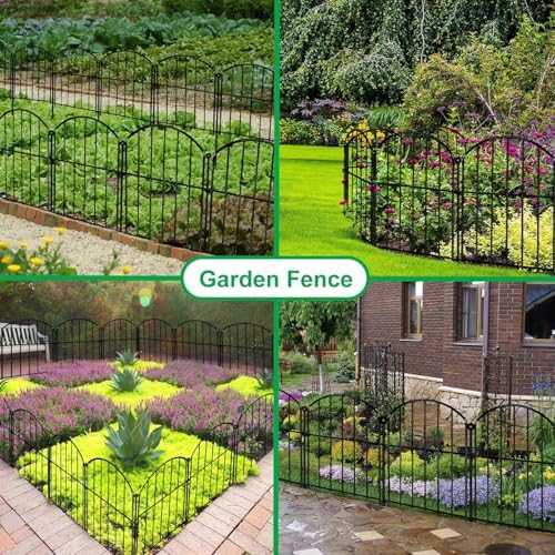 decorative garden fence, 17in (h) x 30ft(l) no, front angle view