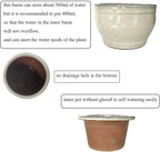 African Violet Pots Self Watering Round Ceramic Violet Pot (White, 6 inch)