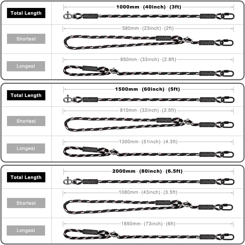 2 Pack 5ft (60") Tree Swing Rope Hammock Tree Swing Hanging Strap | 2500LBs Capacity Adjustable Hammock Rope with Carabiners Tree Extender Rope for Swing chair, Hanging Chair, Tree Swing Seat