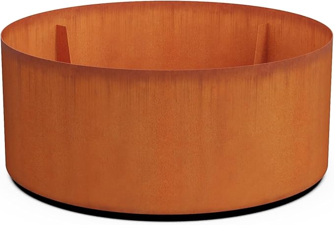 Plantercraft Large Round Planters for Outdoor Plants - 42 Inch Extra Large Corten Steel Planter | Modern Metal Garden Planter for Patio, Deck, and Landscape Focal Point