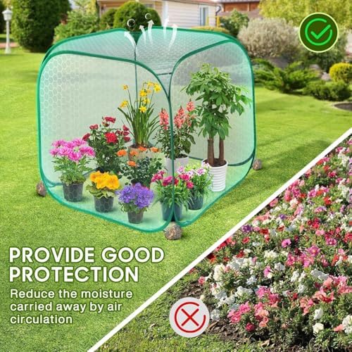 pop up mesh plant cover,35x35x38'' garden netting for showing dimensions