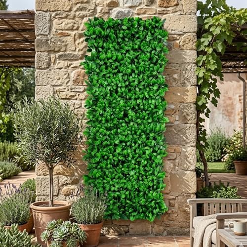 natrahedge 20''x50'' artificial privacy grass wall decor, laurel showing dimensions