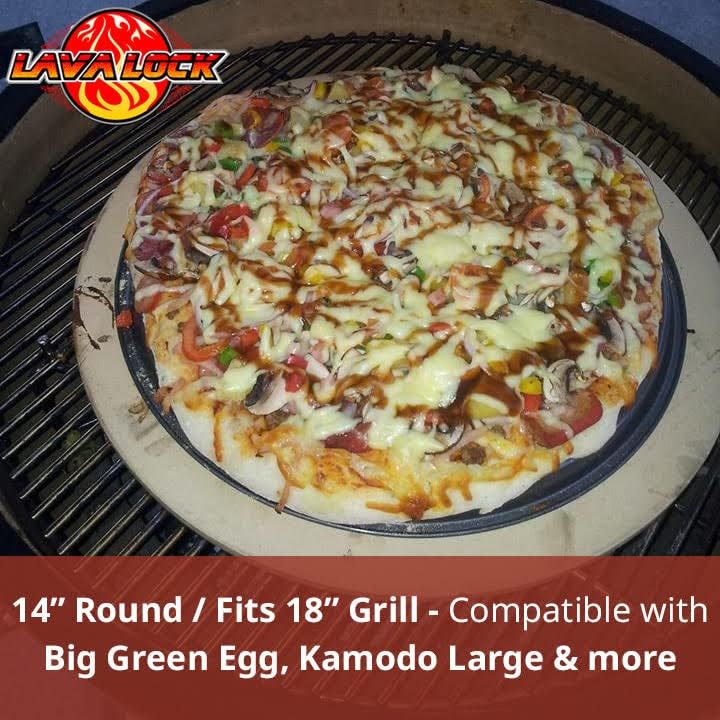 Pizza Baking Stone EXTRA THICK 9/16" for Large Big Green Egg BGE (genuine imported earthenware) not ceramic