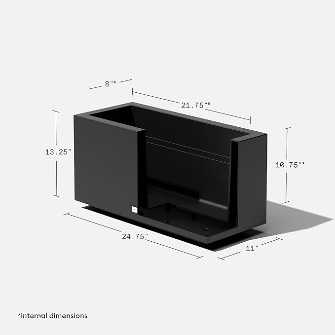 Veradek Block Series Long Box Planter - Large Rectangular Planter for Indoor or Outdoor Patio/Porch | Durable All-Weather Use with Drainage Holes | Modern Décor for Tall Plants, Flowers or Shrubs