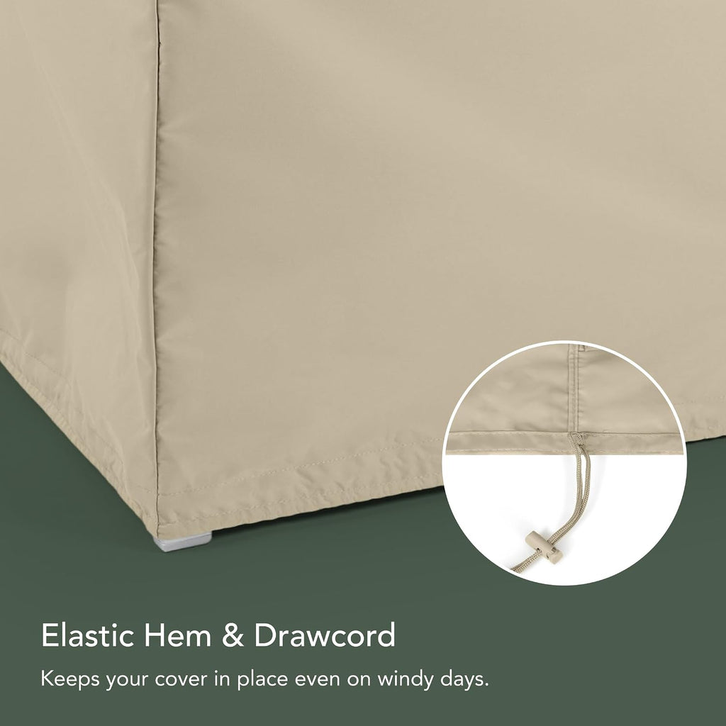 Covermates Elite Bird Bath Cover – 24 Diameter x 18H, Khaki | All-weather protection, 300D polyester, auto-locking drawcord and buckle straps, mesh vent, 3-year warranty