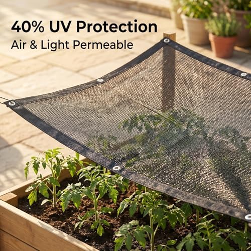 40% shade cloth for garden 14 x20 ft,50pcs, side view