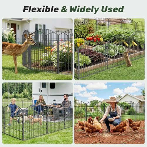 3-layer garden fence with gate 10 panel 24in on a desk or shelf