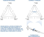 E&K Sunrise 26' x 26' x 26' Sun Shade Sail Triangle Canopy Shade Cover UV Block for Patio Backyard Garden Outdoor (Gray White Strip)