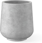 Kante 11.6" Dia Round Concrete Planter, Outdoor Indoor Large Plant Pots Containers with Drainage Hole and Rubber Plug for Home Garden Patio, Natural Concrete