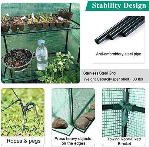 56x30x76 portable walk-in greenhouse for outdoors, plant house, side view