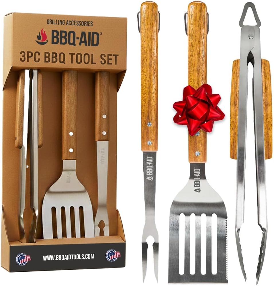 3 piece bbq grilling accessories set - bbq, main product view