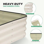 1MORE Raised Garden Bed - 4X2X1 Galvanized Planter Box for Outdoor Gardening and Planting, Ideal for Vegetables and Plants.White-1Pcak