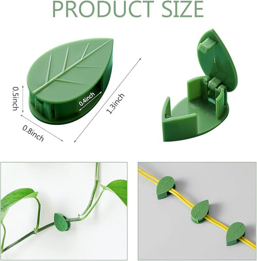 40 Pcs Plant Climbing Wall Fixture Clips Self-Adhesive Hook Vines Traction Clips Invisible Holder Garden Green Leaf Simulation Self-Adhesive Hook Wire Fixing Supporting