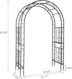 vingli garden arbor, arch archway for wedding ceremony showing dimensions