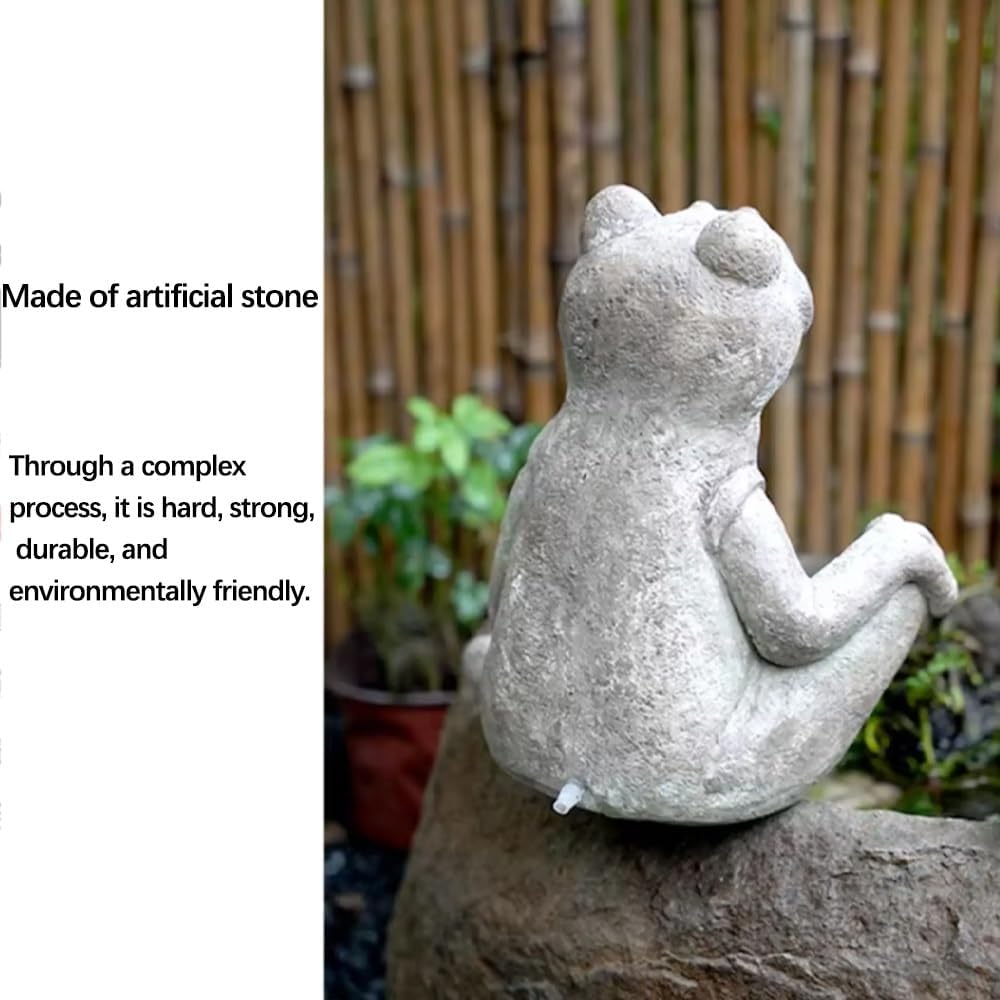 Pond Spitter,Fountain Spitter for Small Pond,Resin Frog Water Spitter Statue, Animal Pond Fountains, Spitters for Small Ponds, Aerating Pond Fountain Pump Attachment,(Long-Legged Frog)