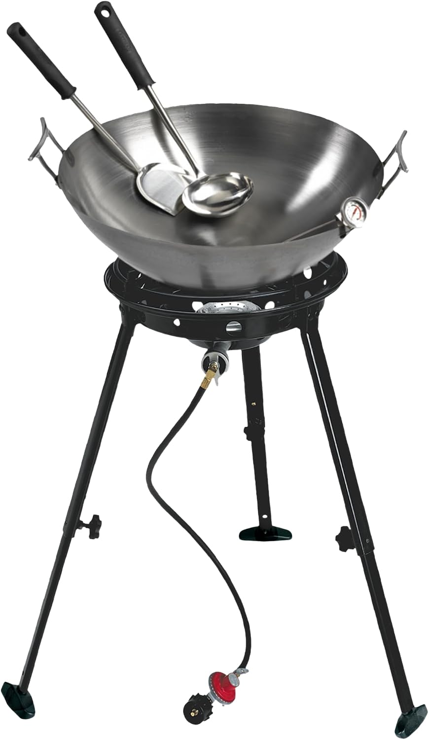 Eastman Outdoors 37212 Outdoor Gourmet 22 Inch Carbon Steel Wok Kit,Black & Steel