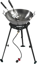 Eastman Outdoors 37212 Outdoor Gourmet 22 Inch Carbon Steel Wok Kit,Black & Steel