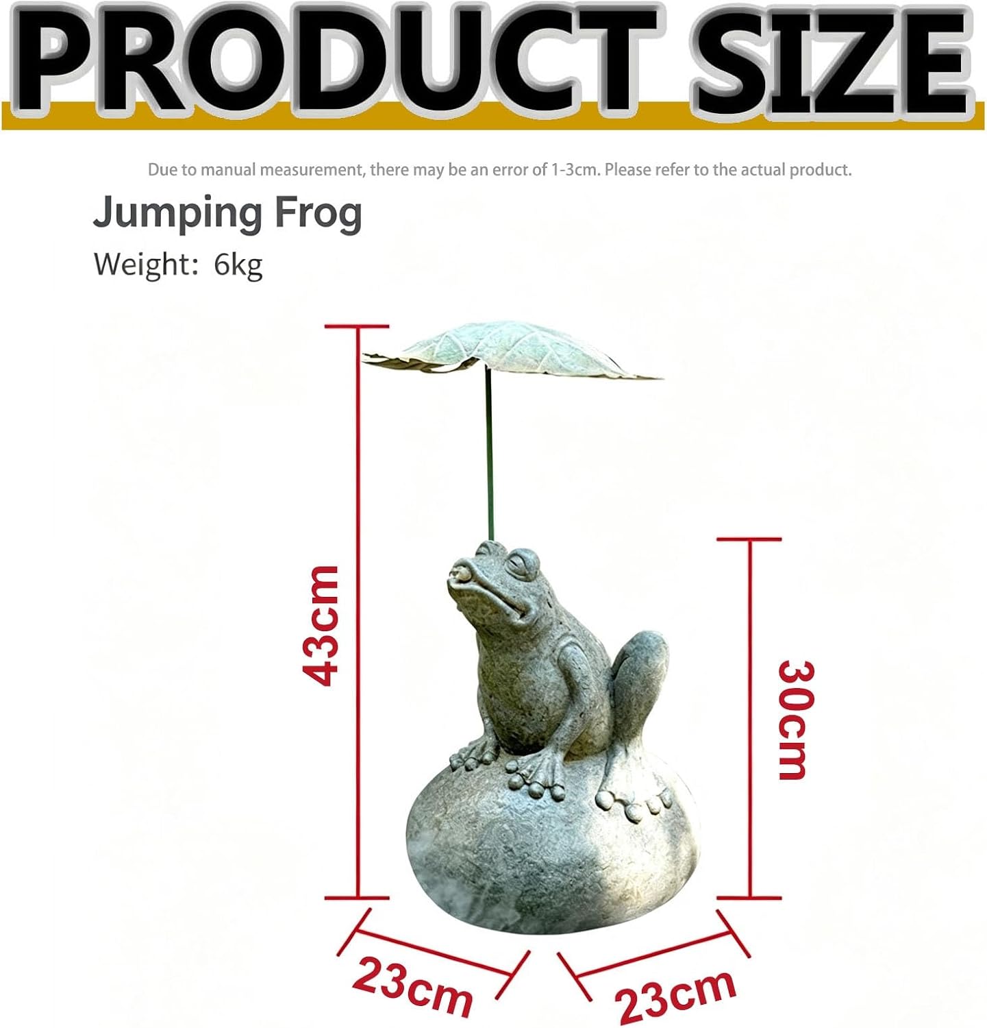 Artificial Stone Frog Water Spitter Animal Pond Fountains Includes Water Pump Outdoor Water Feature Statue Ponds Water Garden Decor(Jumping Frog)