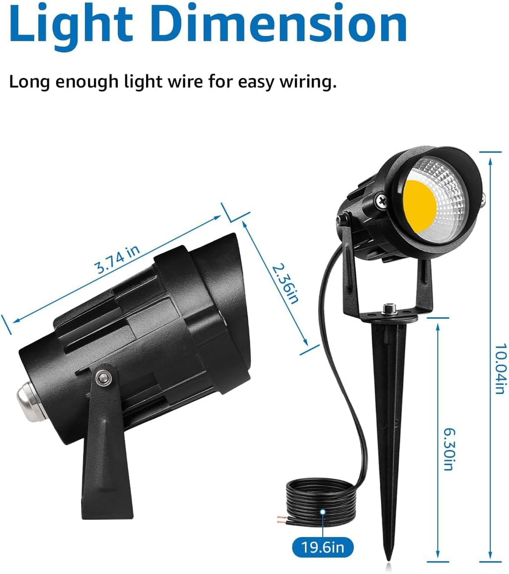 SUNVIE Low Voltage Landscape Lights Landscape Lighting with Connector 8Pack | Waterproof LED Landscape Lights Low Voltage Warm White 900LM Wall Tree Flag Outdoor Spotlights (Require Transformer))