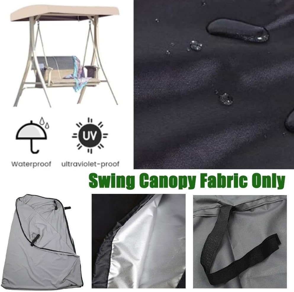 Patio Swing Chair Replacement Canopy Universal Porch Swing Canopy Replacement Cover, Waterproof Garden Swing Canopy for Yard Balcony Poolside(Green,64x45x8in(164x114x20cm))
