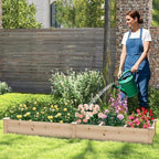 happygrill wooden raised garden bed with 2 garden shown in use
