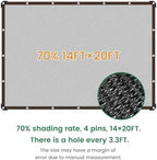shade cloth, 14ft x 20ft 70% black outdoor shown in use