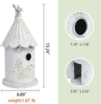 Metal Hanging Birdhouses for Outdoors Bird Houses for Outside Unique Bird Nest for Bluebird Wren Chickadee Sparrow Bird Nest Box for Garden Patio