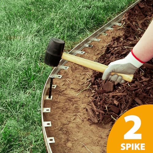easyflex aluminum no-dig landscape edging for landscape or, side view