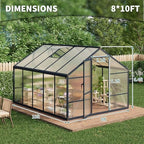 garvee 8x10ft walk-in greenhouse, heavy duty large outdoor, close-up detail