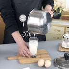 Stainless Steel Milk Pot Auxiliary Food Add Thick Compound Bottom Prevent Hot Single Handle