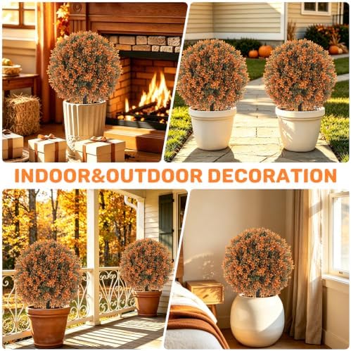 artificial boxwood topiary ball outdoor set of 2 on a desk or shelf