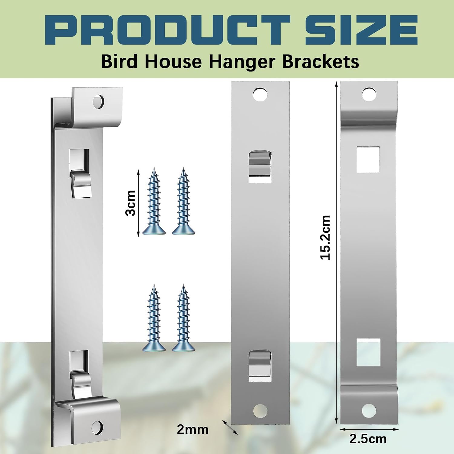 Blulu 2 Sets Bird House Hanger Bracket Stable Rust Proof Galvanized Steel Mounting Bracket for Securing Bird Houses Nesting Boxes Feeders, Quickly Remove for Cleaning (Silver)
