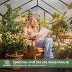 airwire 8×12 ft walk-in polycarbonate greenhouse for outdoor on a desk or shelf
