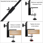 FEED GARDEN 31 Inch Heavy Duty Deck Hook, Non-Slip Clamp, 360 Degree Swivel, Black for Bird Feeders, Planters, Suet Baskets, Lanterns, Wind Chimes, 2 Pack