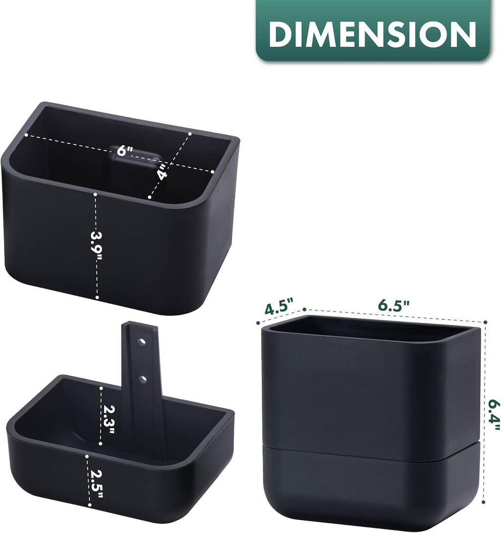 Phoenix Vine 6.5 Inch Wall Mounted Self-Watering Planter Pot for Indoor Houseplants and Herbs | Hanging Planter for Window Sills, Bathroom Walls, Home & Office Décor, Black, Set of 3, 01-C-E-3
