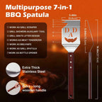 BBQ Accessories Gifts for Dad, 7 in 1 Grill Spatula,Funny Christmas White Elephant Stocking Stuffer Gifts for Men Husband
