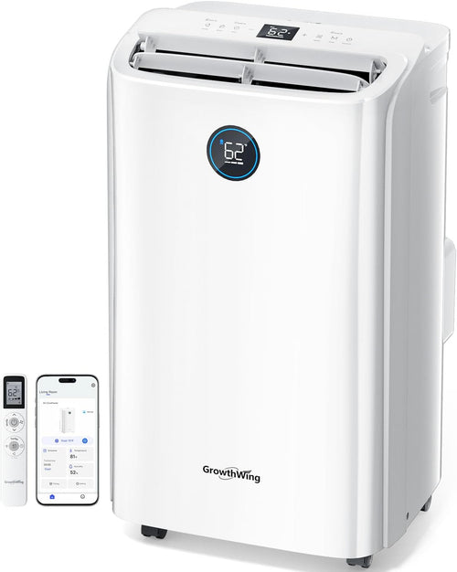 14,000 btu smart wifi portable air conditioner, cools, main product view