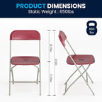 Flash Furniture Hercules Series Plastic Folding Chair - Red - 650LB Weight Capacity Comfortable Event Chair - Lightweight Folding Chair