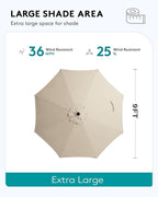 SERWALL 6 Pieces Outdoor Patio Bar Set with 9ft Umbrella, Outdoor HDPE Barstool and Table Furniture Set with Patio Umbrella, Gray