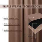 NICETOWN 2 Panels Outdoor Curtain Panels for Patio Waterproof, Stainless Steel Silver Grommet Thermal Insulated Blackout Thermal Insulated Outdoor Drapes for Patio/Front Porch, W52 x L108, Tan